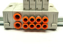 SMC SS5Y3-45-04D-N7 Stacking Manifold w/ SY3140-5WOZ Solenoids - Maverick Industrial Sales