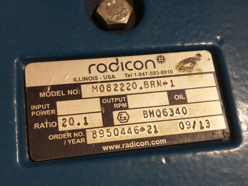 Radicon M082220.BRN-1 Helical In-Line Gearbox/Gear Reducer Unit 20:1 BHQ6340 - Maverick Industrial Sales