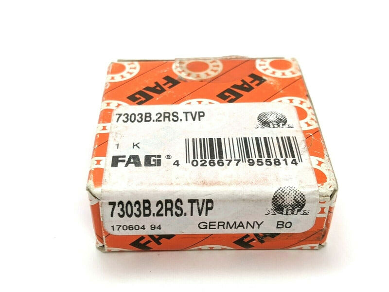 FAG 7303B.2RS.TVP Single Row Angular Contact Ball Bearing - Maverick Industrial Sales