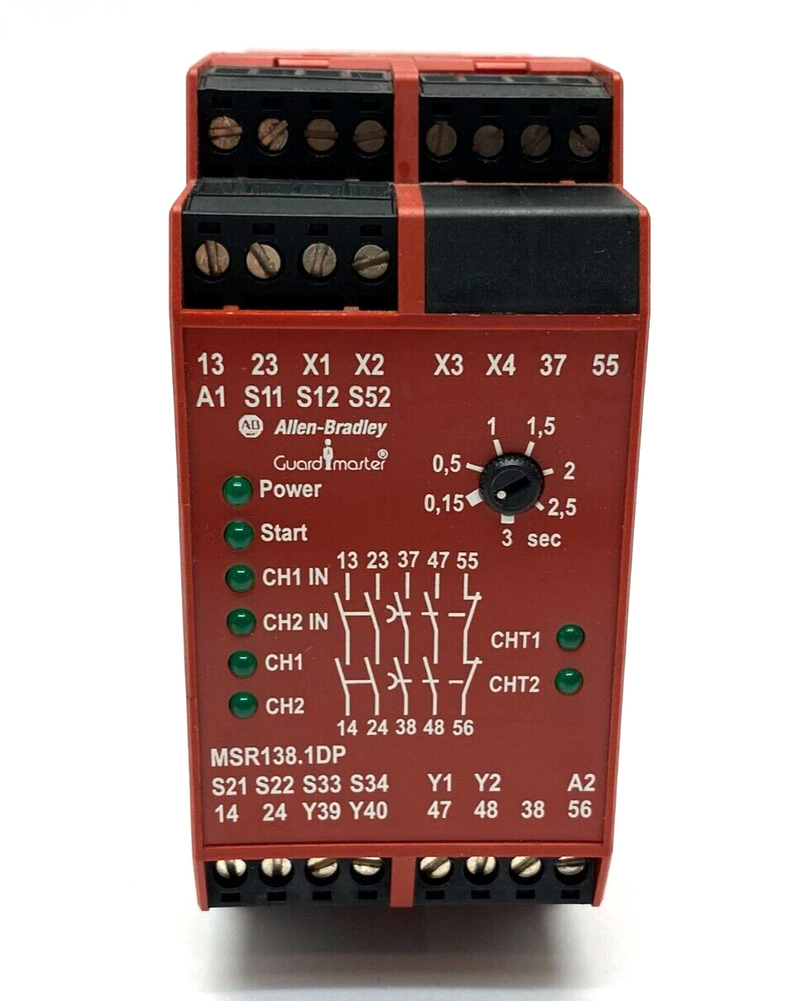 Allen Bradley 440R-M23084 Ser. B Guardmaster MSR138.1DP Monitoring Safety Relay - Maverick Industrial Sales