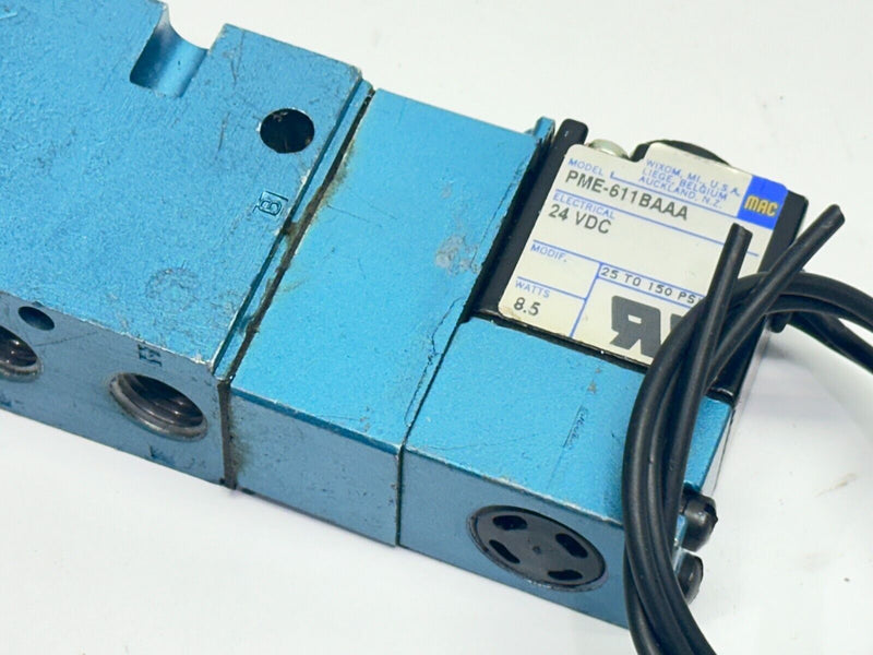 Mac Valves 821C-PM-611BA-152 Solenoid Valve 5-Port w/ 2x PME-611BAAA Pilot 24VDC - Maverick Industrial Sales