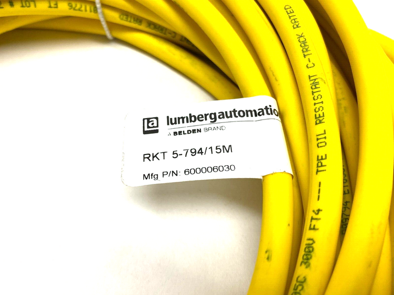 Lumberg Automation RKT 5-794/15M Single Ended Cordset 15m Length 600006030 - Maverick Industrial Sales