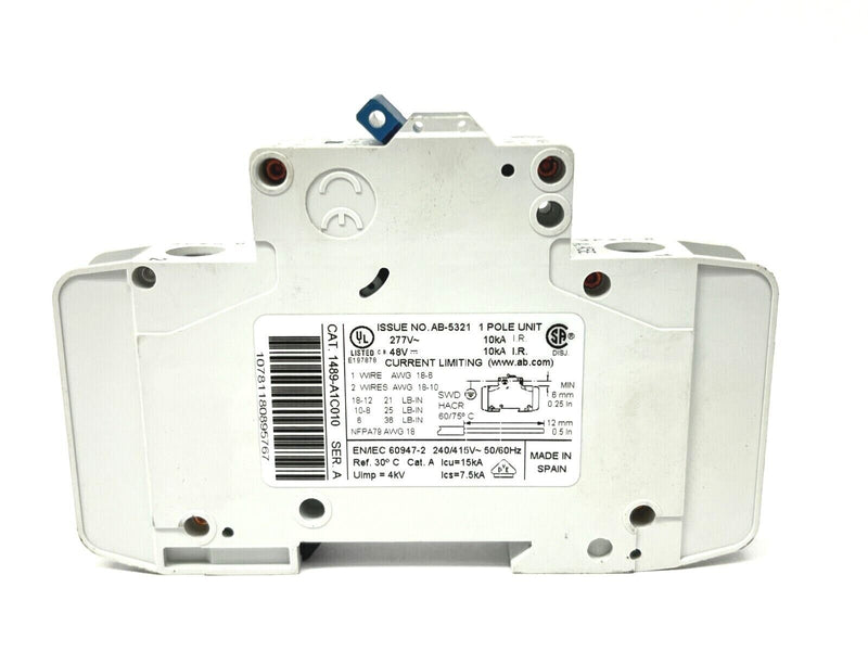 Allen Bradley 1489-A1C150 Ser A Circuit Breaker 1-Pole 15A 277VAC 48VDC - Maverick Industrial Sales