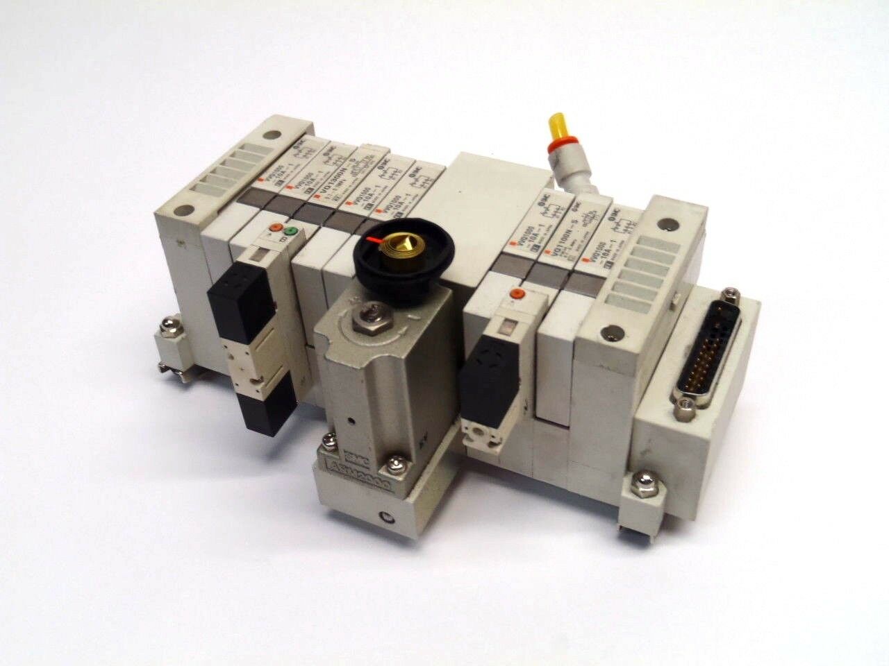 SMC Manifold w/ 6) VVQ1000-10A-1 1) VQ1300N-5 1) VQ1100N-5 1) ARM2000 Regulator - Maverick Industrial Sales
