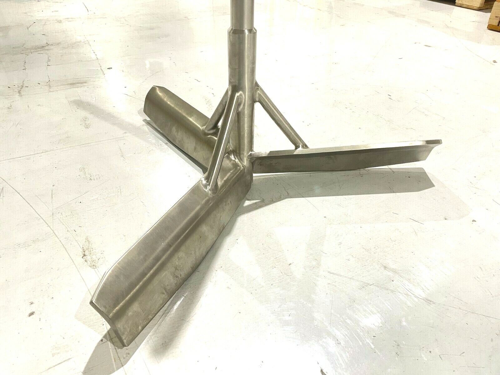 Stainless Steel APV Tank Agitator Mixing Blade, 29" Dia, 26" Shaft - Maverick Industrial Sales