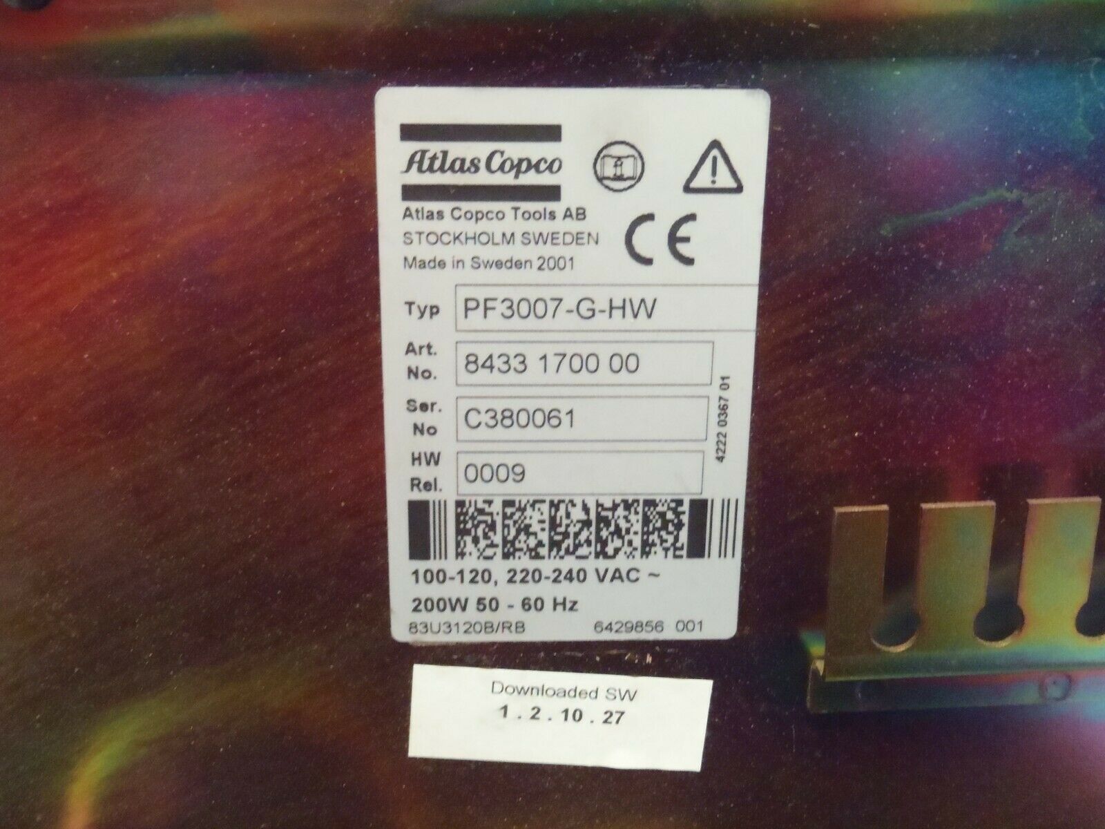 Atlas Copco 8433 1700 00 TENSOR S4/S7 Torque Controller PF3007-G-HW - Maverick Industrial Sales