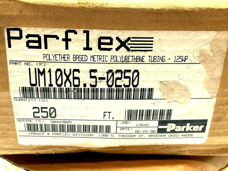 Parker UM10X6.5-0250 Polyurethane Tubing 10mm OD x 6.5mm ID 250ft Length - Maverick Industrial Sales