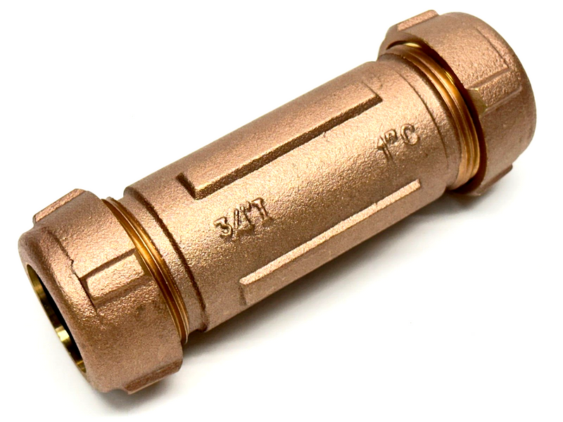 3/4" Pipe 1" Copper Tube Brass Compression Pipe Joining Coupling 5" Long - Maverick Industrial Sales