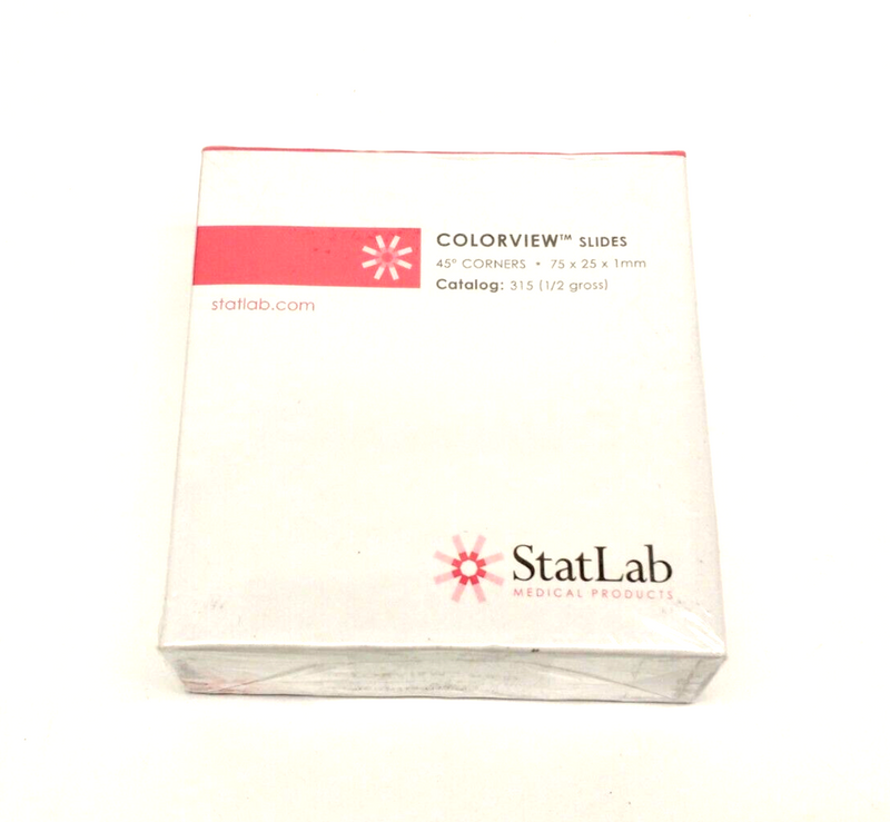 StatLab 315 Colorview Clipped Corner White Single Frost Slides 75x25x1 ...