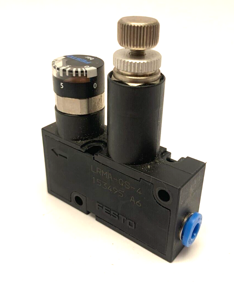 Festo LRMA-QS-4 Pneumatic Pressure Regulator 0-9 Bar Push In Connector 153495 - Maverick Industrial Sales