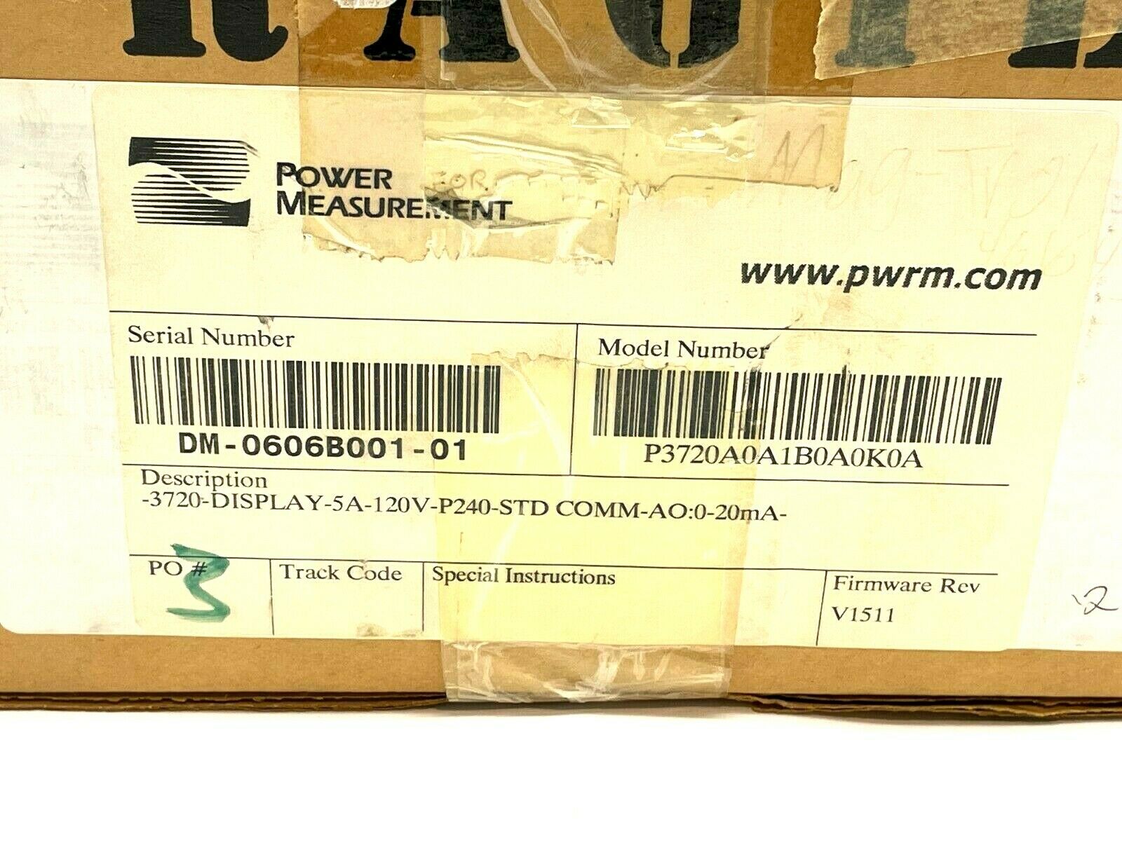 Power Measurement 3720 Power Meter Display P3720A0A1B0A0K0A - Maverick Industrial Sales