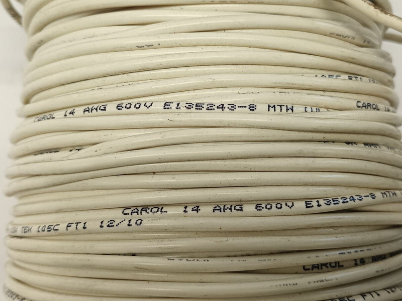 Carol 76812.R8.02 White Hook-Up Wire 14 AWG 1C 600V MTW 300' - Maverick Industrial Sales