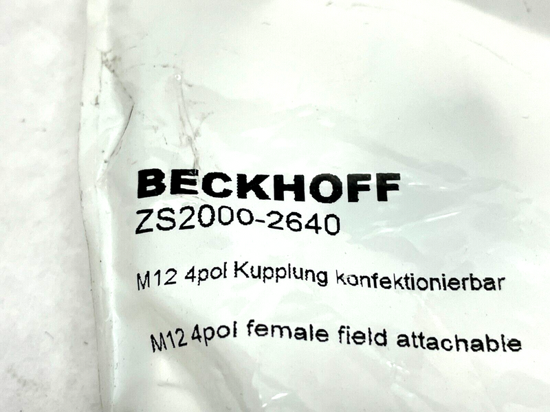 Beckhoff ZS2000-2640 Sensor Connector M12 Socket Field Assembly - Maverick Industrial Sales