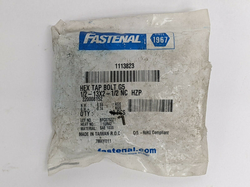 Fastenal 1113823 Hex Tap Bolt 1/2"-13x2-1/2" SAE J429 Grade 5 PKG OF 7 - Maverick Industrial Sales