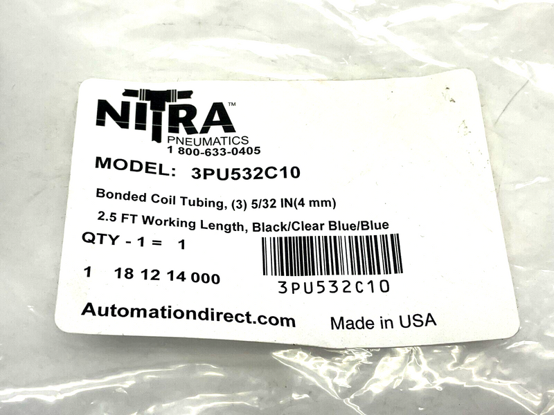 Nitra 3PU532C10 Bonded Coil Tubing 5/32" Diameter - Maverick Industrial Sales
