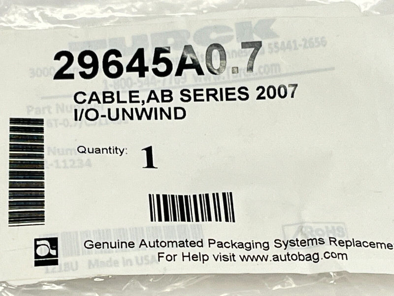Automated Packaging Systems 29645A0.7 I/O-Unwind Cable Turck RS 6T-0.7/CS11462 - Maverick Industrial Sales