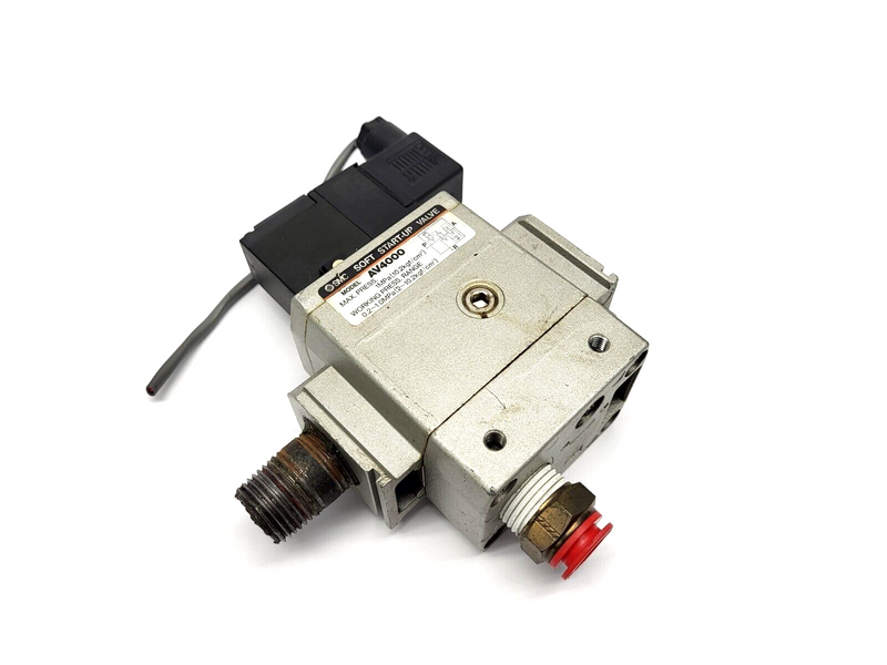 SMC AV4000 Pneumatic Solenoid Soft Start Valve 24VDC 1/2" NPT - Maverick Industrial Sales