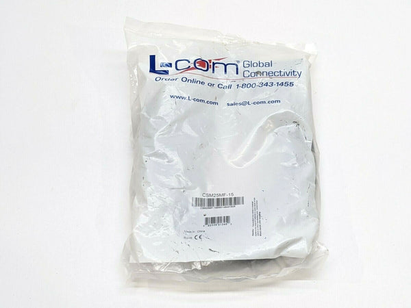 L-COM CSM25MF-15 D-Sub Cable, Economy Molded DB25 Male / Female 15ft - Maverick Industrial Sales