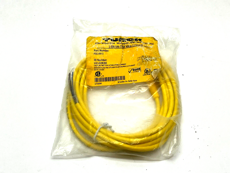 Turck PSG 4M-3 Single Ended Cordset 3m Length U2-02830 - Maverick Industrial Sales