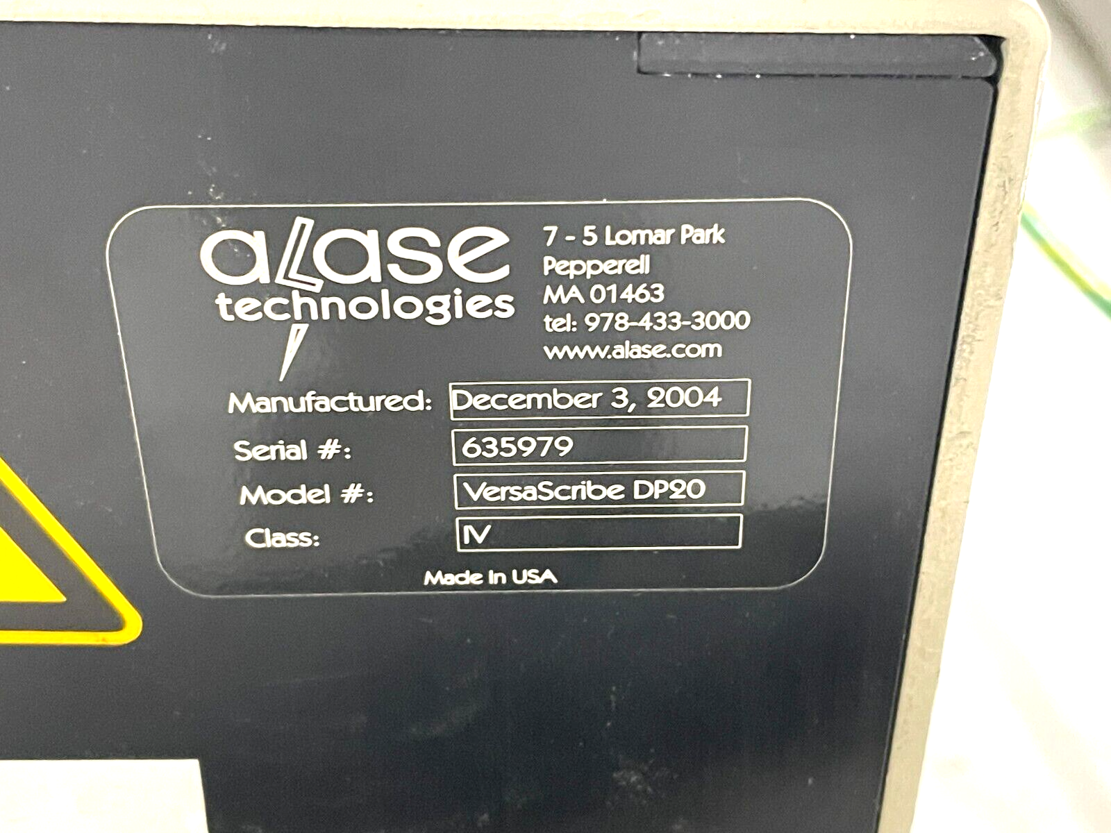 Alase Technologies VersaScribe DP20 Marking Laser - Maverick Industrial Sales