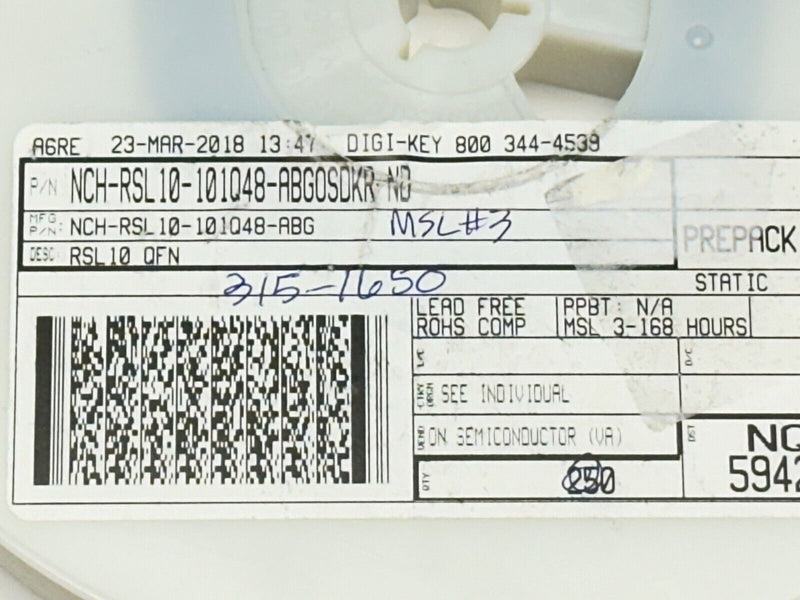 Onsemi NCH-RSL10-101Q48-ABG IC RF TxRx MCU Bluetooth v5.0 2.4GHz 147 QTY - Maverick Industrial Sales