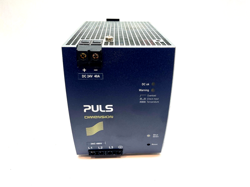 Puls Dimension XT40.242 Semi Regulated Power Supply, 24V, 40A Output, 3AC 480V - Maverick Industrial Sales
