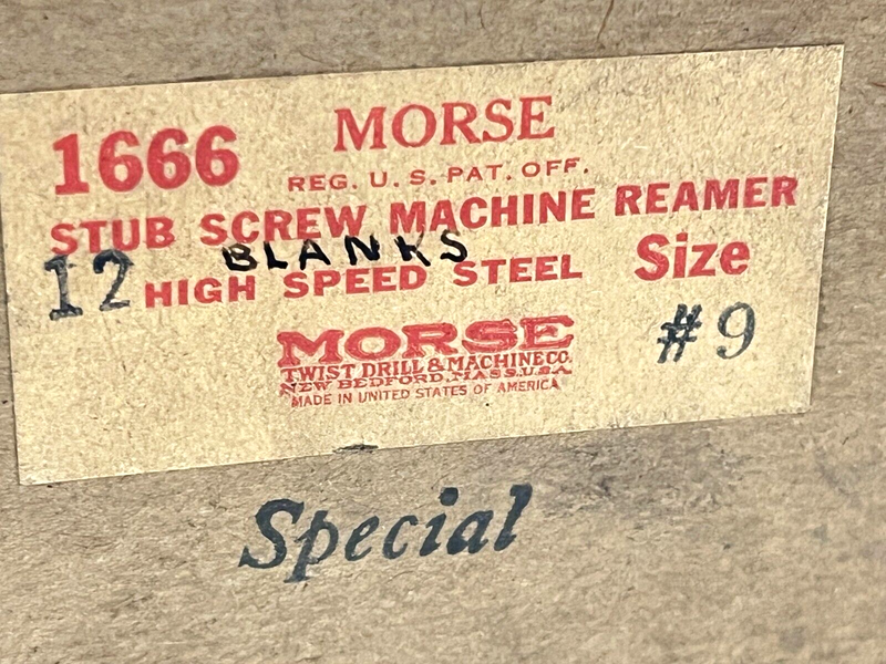 Morse 1666 Size 9 Stub Screw Machine Reamer High Speed Steel - Maverick Industrial Sales