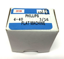 Phillips 3TSMPF04C003 Flat Head Machine Screws Size 4-40 3/16" BOX OF 100 - Maverick Industrial Sales
