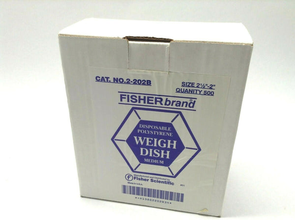 Fisher Scientific 2-202B FISHERbrand Disposable Polystyrene Weigh Dish QTY: 500 - Maverick Industrial Sales