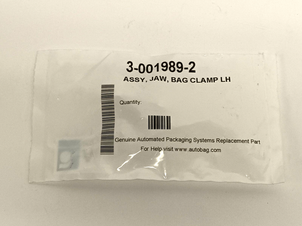 Automated Packaging Systems 3-001989-2 Bag Clamp Jaw Assembly LH - Maverick Industrial Sales