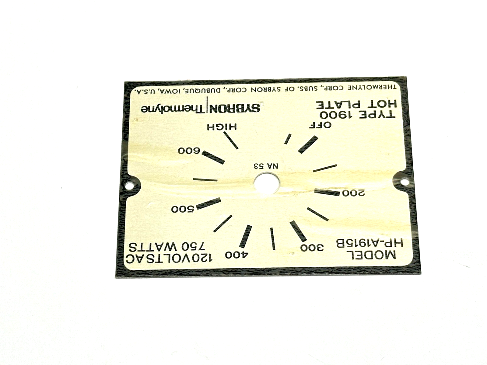 Thermo Scientific DL64X1 Badge for HP-A1915B Hot Plate - Maverick Industrial Sales