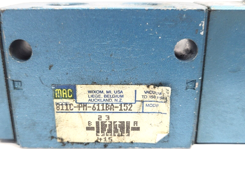 MAC Valves 811C-PM-611BA-152 Solenoid Valve w/ PMC-611BAAA Coil 24VDC 8.5W - Maverick Industrial Sales