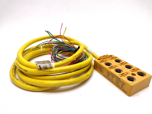 Turck VB 60-5 6-port Multi Box 48V Female M12x1 U7010, 8FT Home Run Cable - Maverick Industrial Sales