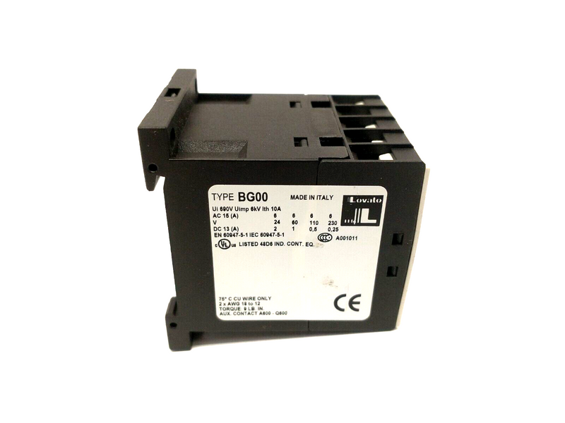 Lovato 11BG0040A12060 Control Relay w/ AC Coil 120VAC 4P 4NO - Maverick Industrial Sales