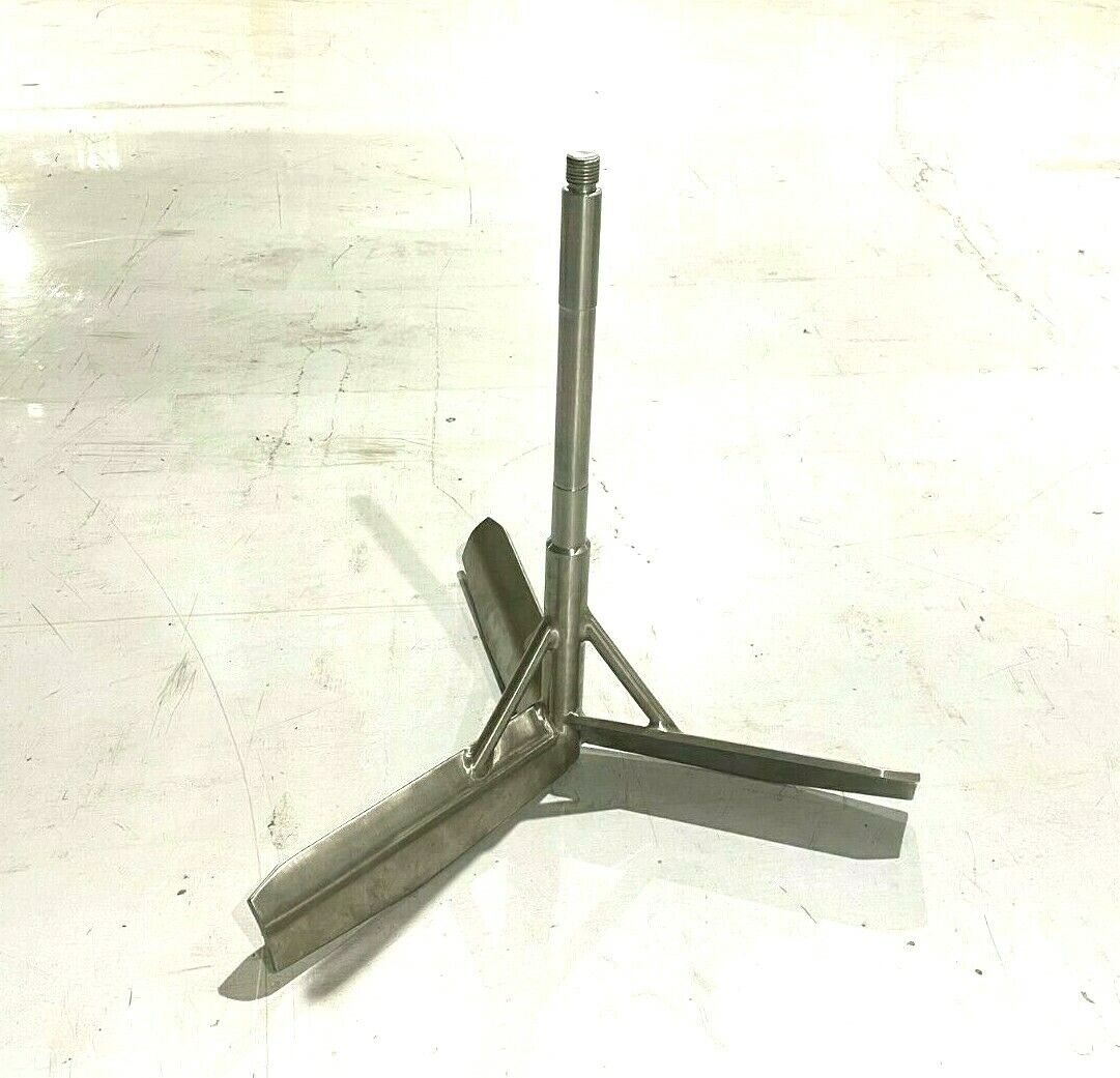 Stainless Steel APV Tank Agitator Mixing Blade, 29" Dia, 26" Shaft - Maverick Industrial Sales