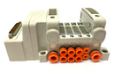 SMC VV5QC11-04N7FD0-S Base Mounted Manifold Direct Plug-In D-Sub Connector - Maverick Industrial Sales