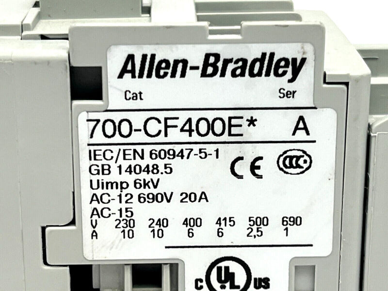 Allen Bradley 700-CF400EJ Ser A Contactor 24VDC Coil w/ 100-F Ser B - Maverick Industrial Sales