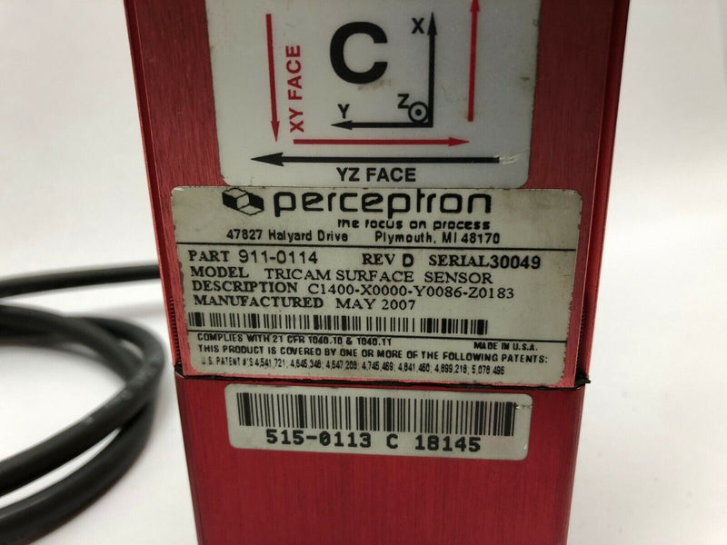 Perceptron 911-0114 Digital 3 TriCam Surface Sensor Rev. D w/ 310-0790 Term. 120 - Maverick Industrial Sales