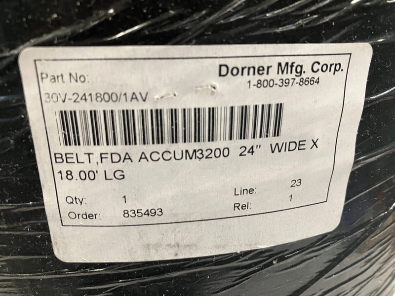 Dorner 30V-241800/1AV FDA Accumulation Conveyor Belt 3200 24" x 18' - Maverick Industrial Sales