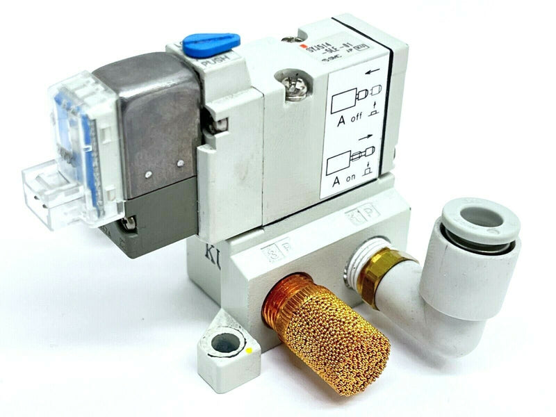 SMC SYJ514-5LE-01 Solenoid Valve 24VDC w/ Sub-Plate - Maverick Industrial Sales