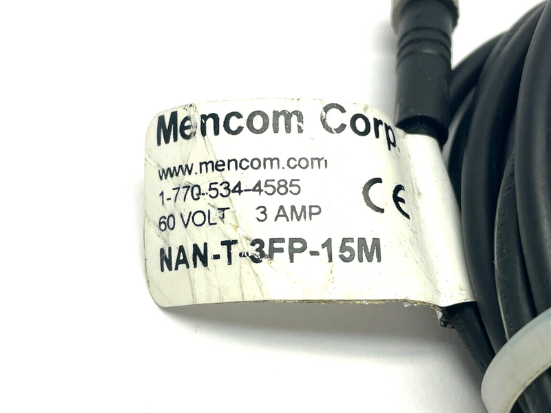 Mencom Corp. NAN-T-3FP-15M Cordset 3 Pole 15 Meters 3A - Maverick Industrial Sales