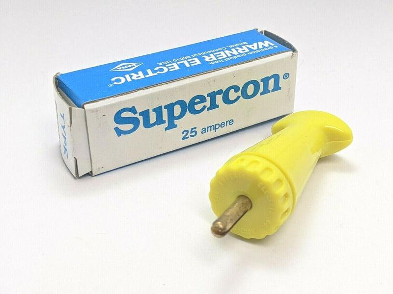 Warner PP25GY Yellow Supercon Plug 25 Ampere 125-250V AC/DC 600V - Maverick Industrial Sales