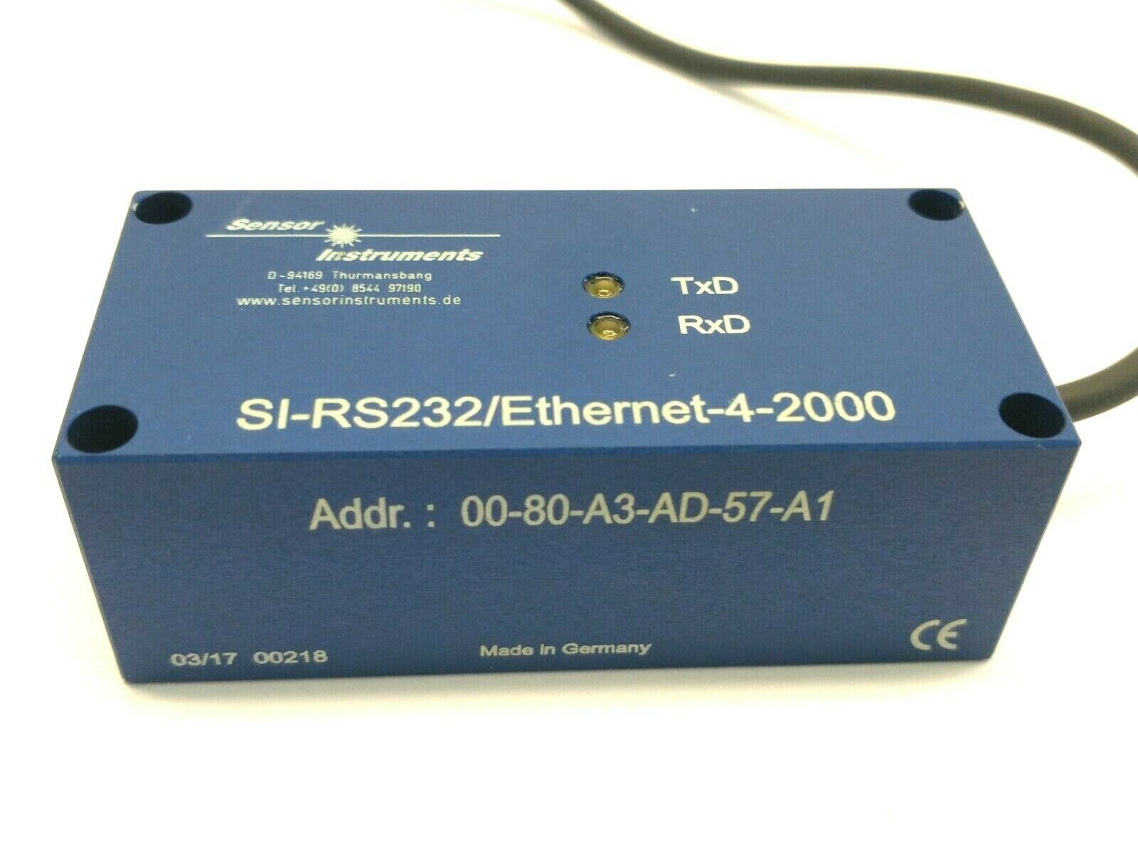 Sensor Instruments SI-RS232/Ethernet-4-2000 Serial To Ethernet Bus Converter - New – Open box - Maverick Industrial Sales