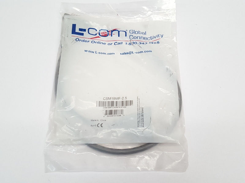 L-COM CSM15MF-2.5 Deluxe Molded D-Sub Male/Female Cable 2.5' Grey - Maverick Industrial Sales