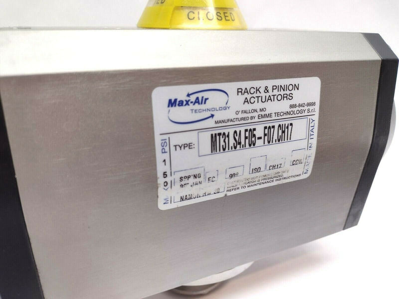 Max-Air MT31.S4.F05-F07.CH17 with Cora Model CV 10" Ultra Sanitary Valve - Maverick Industrial Sales