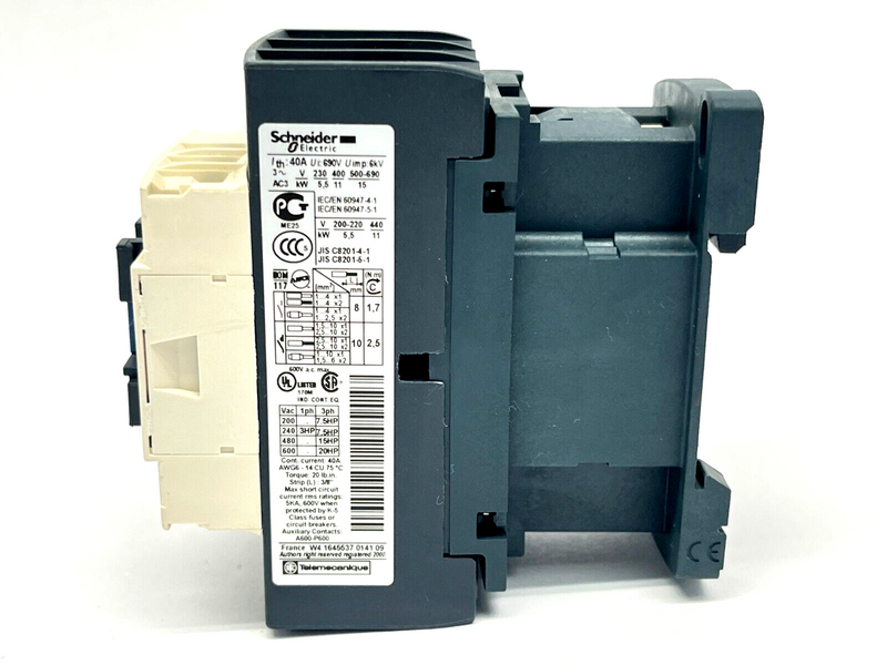 Schneider Electric LC1D25G7 Magnetic Contactor 40A 120V 3-Pole - Maverick Industrial Sales