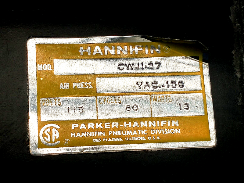 Parker Hannifin CWJ13701 Solenoid Valve 115V 13W 3/8" NPT CWJ1-37 - Maverick Industrial Sales