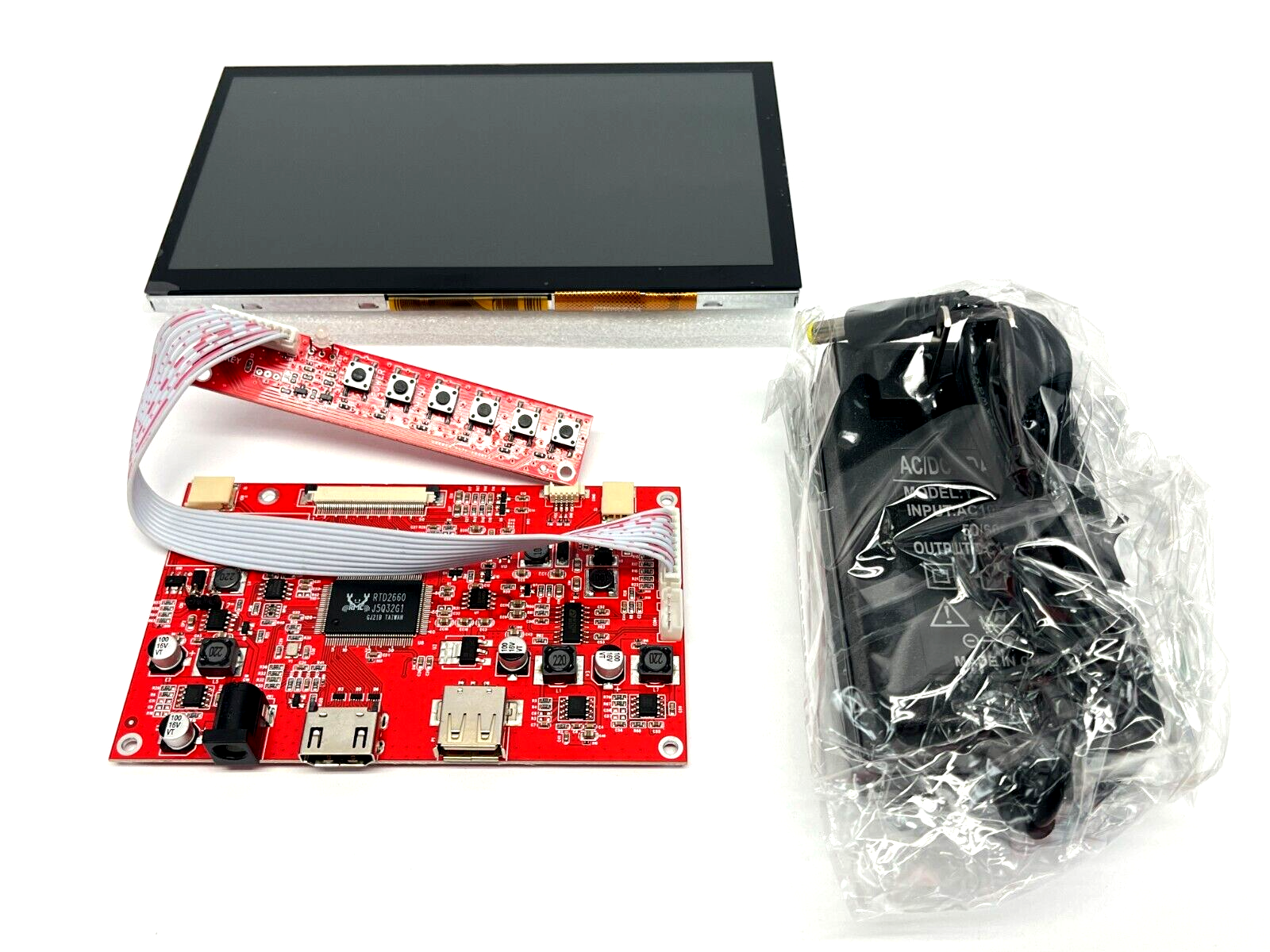 S070SWV49ED-DC35 | Phoenix Display 7" Touch Display w/ HDMI Driver Board and Power - New Other - Maverick Industrial Sales