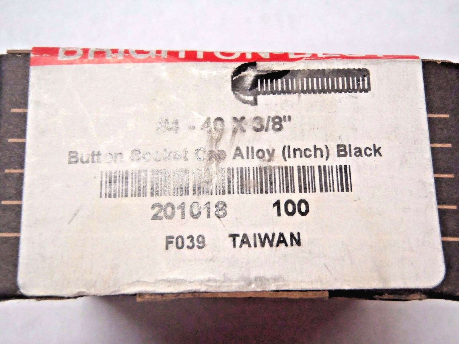 Brighton Best #4 40x3/8" Button Head Socket Cap Screw Black Alloy BOX OF 100 - Maverick Industrial Sales