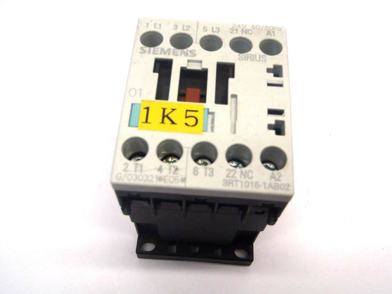 Siemens Sirius 3RT1015-1AB02 Contactor 16A 600V 24V 50/60Hz - Maverick Industrial Sales